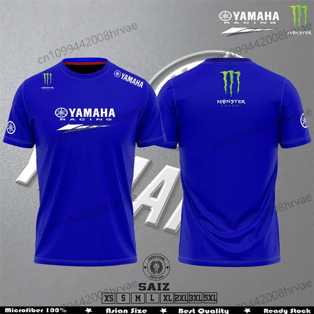 Yamaha 2025 new No. 5 off-road motorcycle T-shirt summer men's and women's quick-drying casual breathable short-sleeved shirt 1