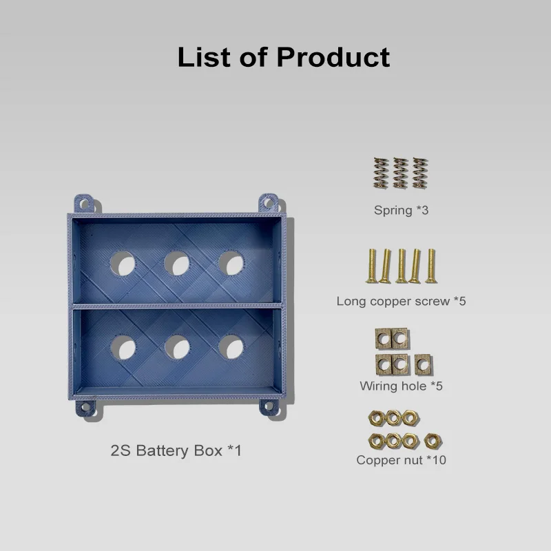 DIY 32700 Weld-free Battery Box/Battery Case//Holder Pure Copper 22A High Curren