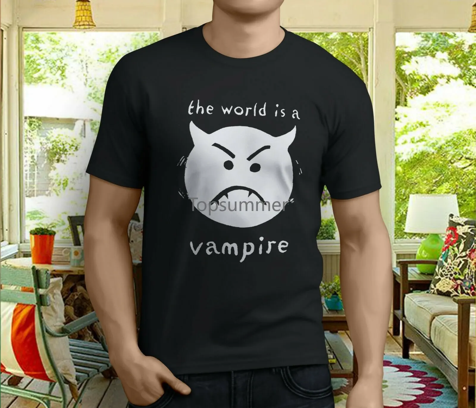 

New Smashing Pumpkins The World Is A Vampire Men'S Black T-Shirt Size S-3Xl