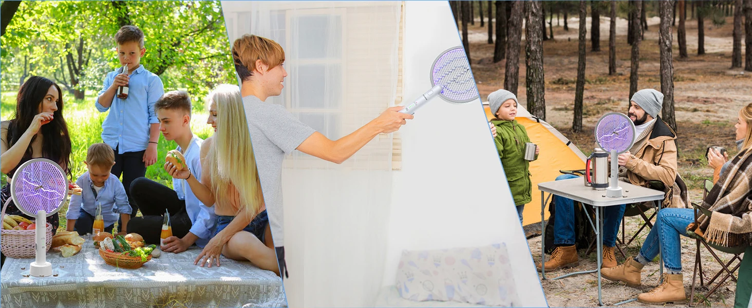 Description Picture 4 of itemPALONE Electric Fly Swatter 3000V Bug Zapper Racket 2 in 1 Fly Swatter with 1200mAh Battery Rechargeable Mosquito Killer Lamp
