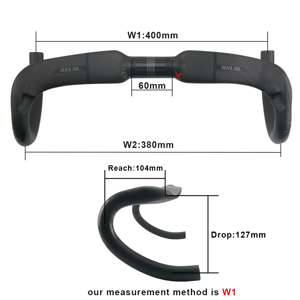 Manubrio Corsa Carbonio Manubrio Carbonio RXL SL 31,8mm Per Bici Corsa  Con Instradamento Esterno Drop 123mm Reach 77mm Borsa Manubrio Bici