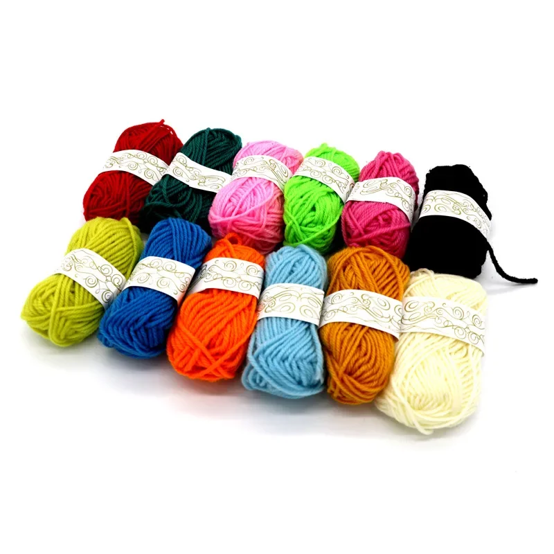 12pcs/set Hot Sale Multi Color Cotton Silk Knitting Yarn Soft Warm