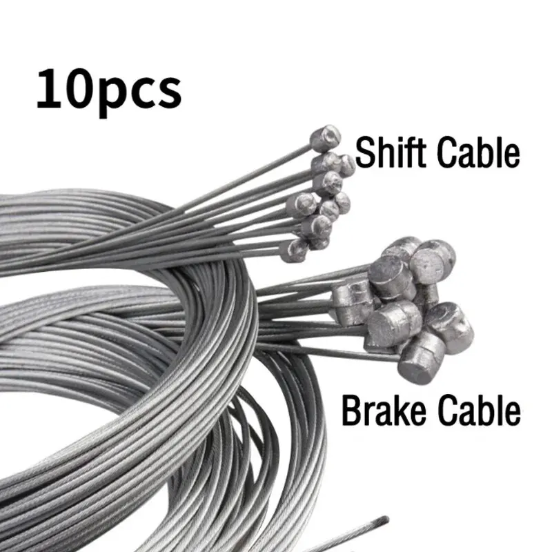 Bicycle Brake Shift Cable 10PC Road Mountain Bike Brake Cable Universal Durable