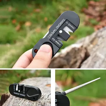 Hunting Knives Sharpener Kitchen Knives Sharpeners Scissors Sharpening Tool Mini Portable Key Chain Grindstone Outdoor Tool 3
