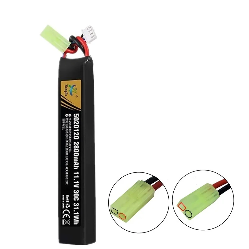 Water Gun Airsoft LiPo Battery 3S 11.1V 2800mAh 5020120 T/Small Tamiya Plug for Airsoft BB Air Pistol Electric Toys Guns Parts 5