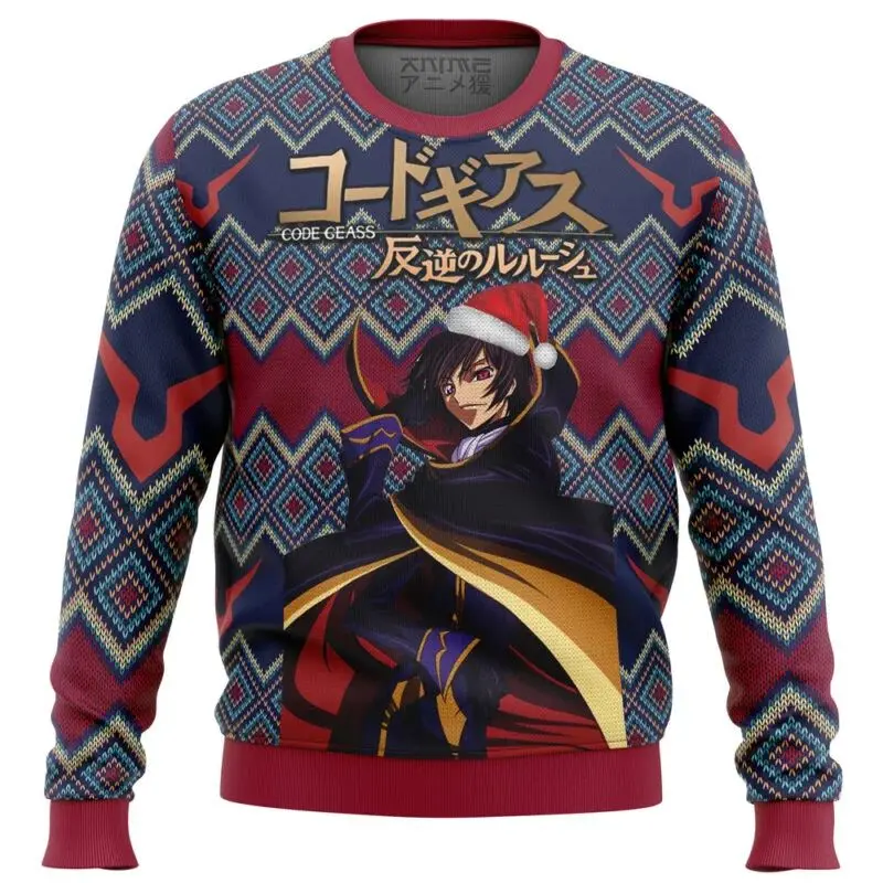 

Символ Lelouch код Geass Уродливый Рождественский свитер подарок пуловер с Санта Клаусом Мужская 3D Толстовка и топ осень и зима Clothi