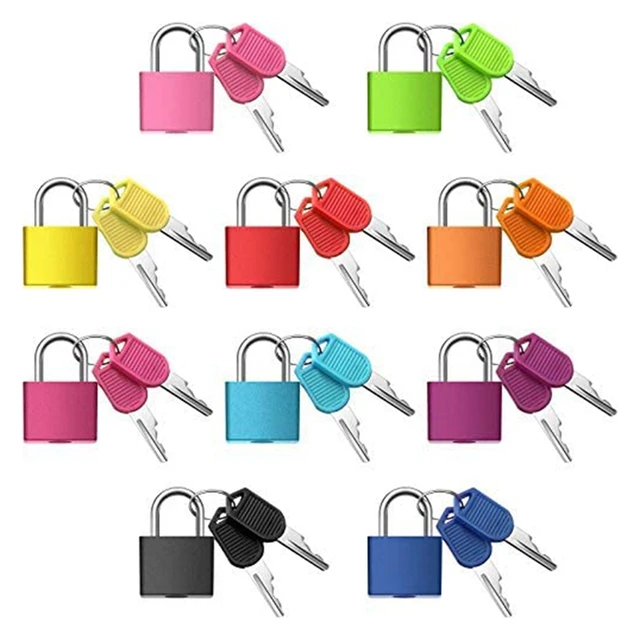 Cadenas avec Clé,2 pcs Petit Cadenas Casier Valise Bagage Cadenas