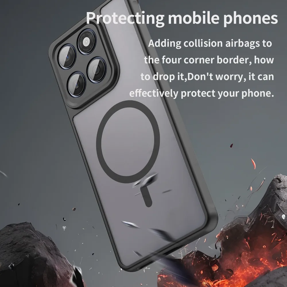 Matte Clear Magnetic Shockproof Phone Case Cover