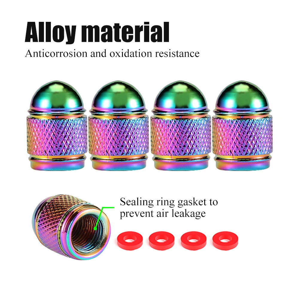 4Pcs/Set Multicolor Tire Valve Stem Caps 3