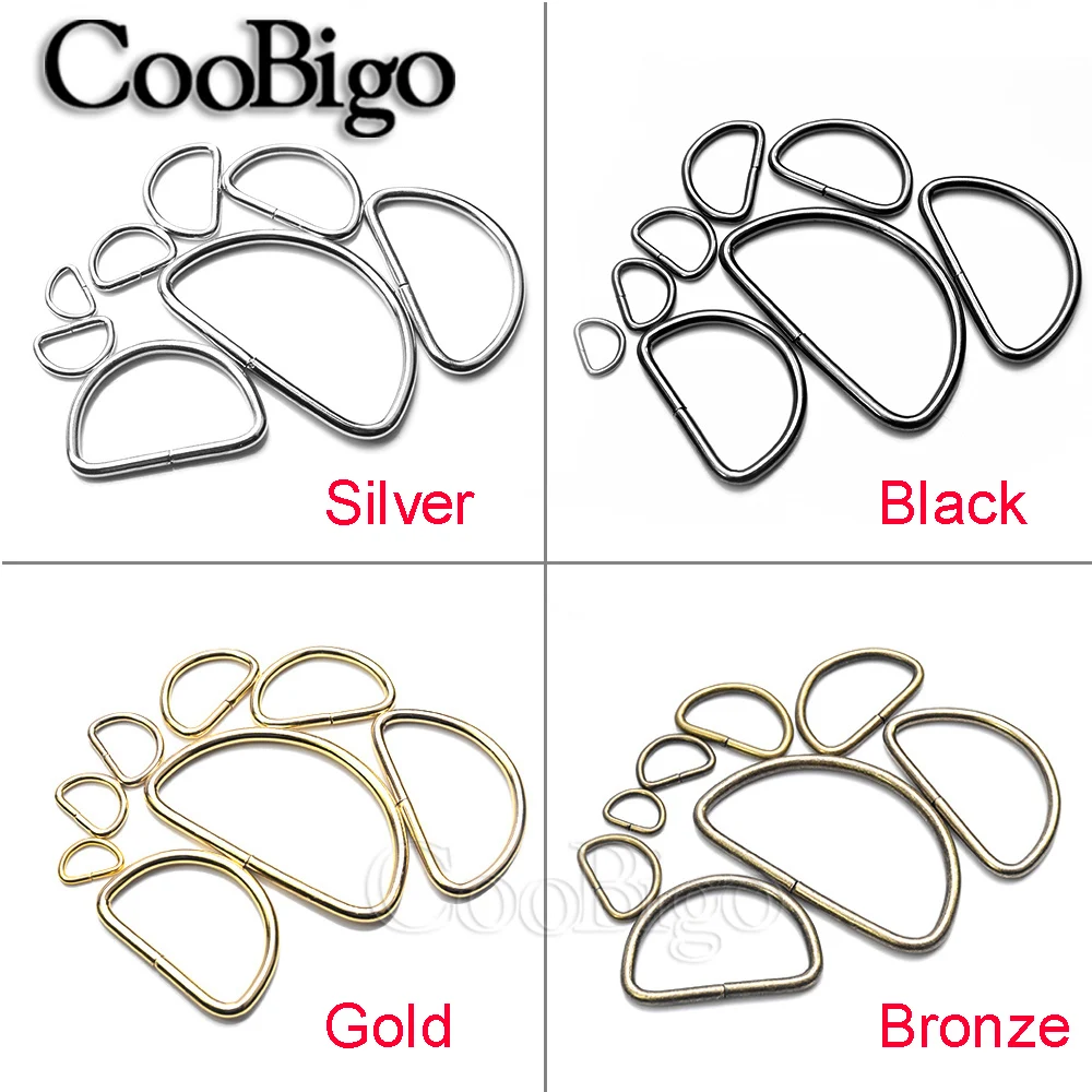 Metal D-ring Buckle D Rings for DIY Bag Strap Handbag Making Belt Sewing Accessories 10mm-50mm 10pcs metal d ring buckle