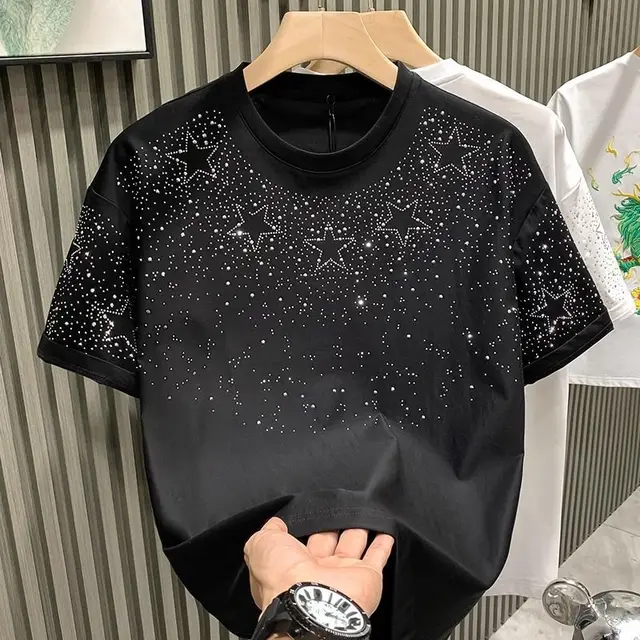 2025 Summer New Men's Fashion Short-sleeved T-shirt Half