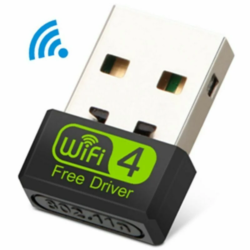 데스크탑 PC 노트북용 미니 사이즈 와이파이 어댑터, USB 와이파이 동글 프리 드라이버, 무선 네트워크 카드, 2.4G 와이파이 리시버