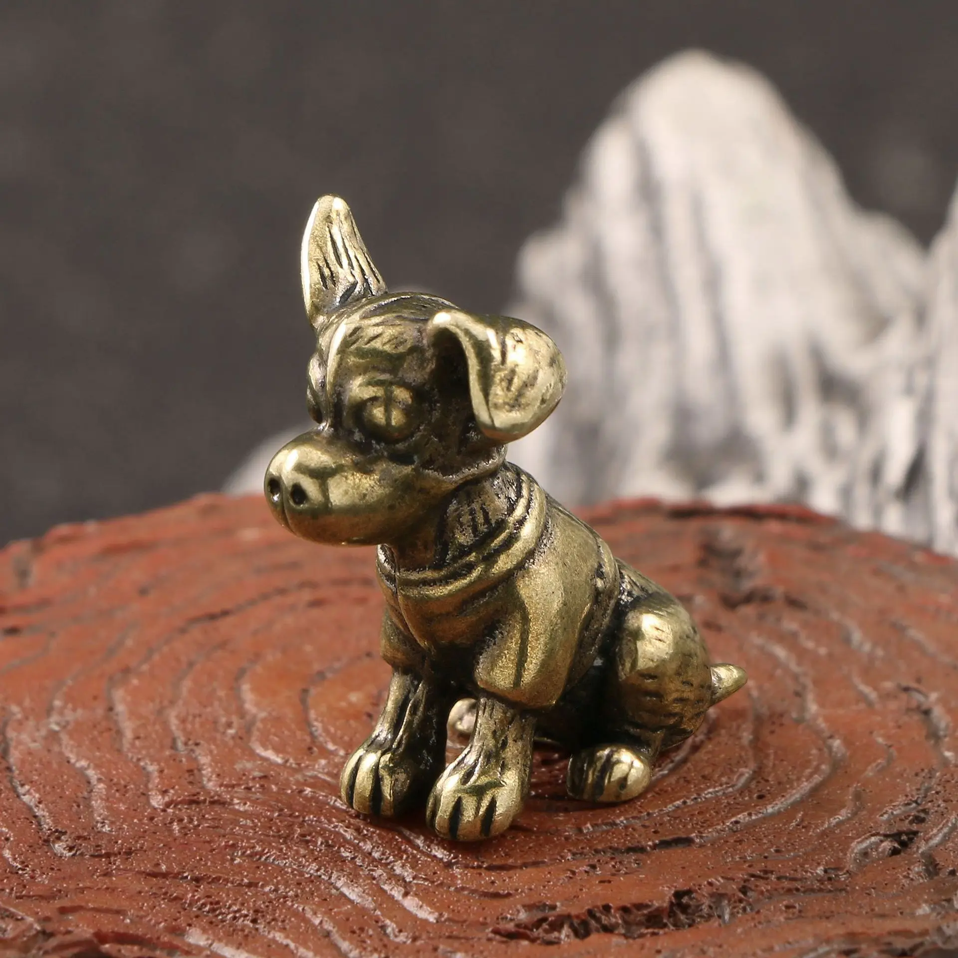 Small Dog Handmade Copper Carving Solid Copper Brass