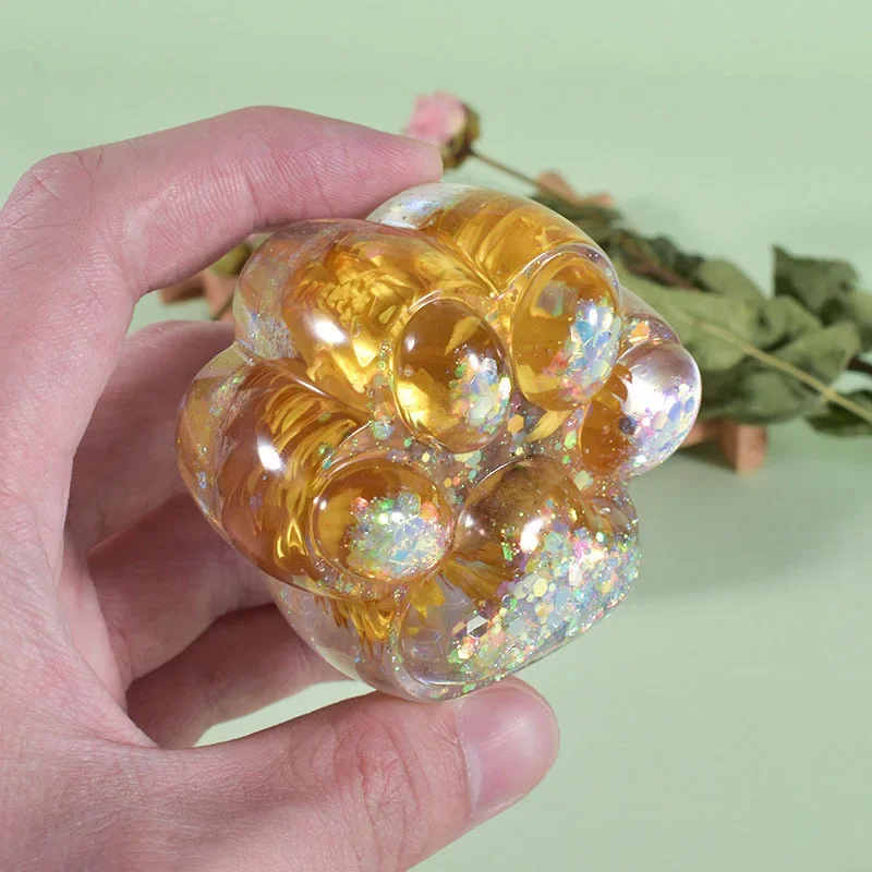 Silicone Mold Diy Crystal Drip Mold Single Large Cat Paw Pendulum Jewelry
