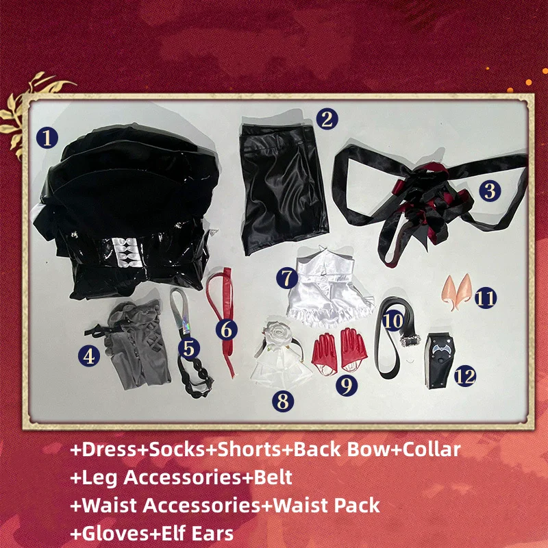 Fantasy Black Evening Dress Cosplay Costume