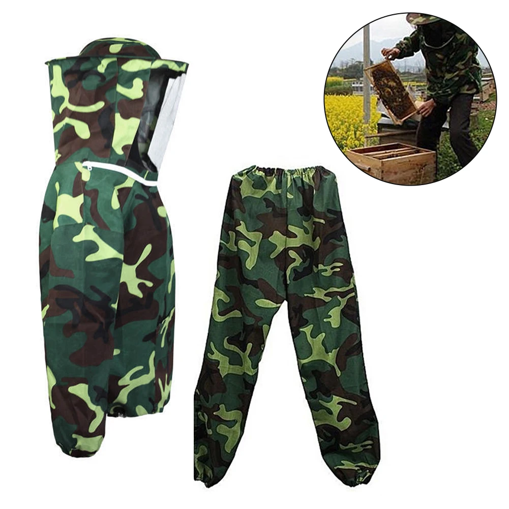 Bee Proof Jacket Pants Mask Bee Protecting Dress Camouflage Beekeeping Suit Protective Clothing Full Body For Adult