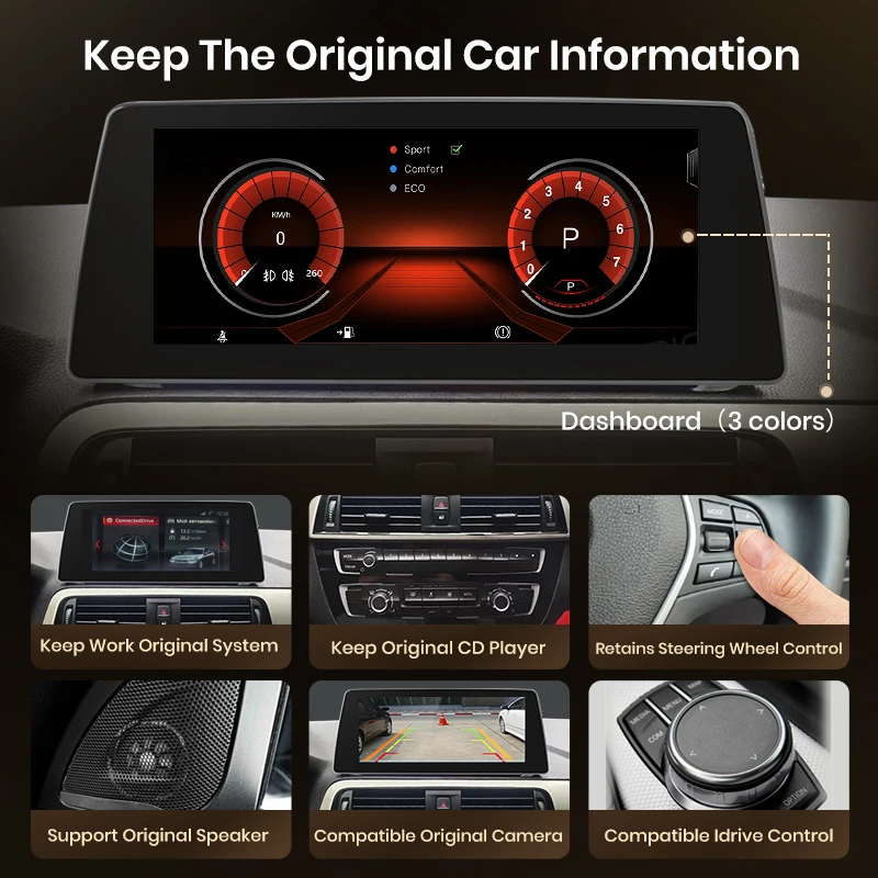 Radio de coche Junsun de 10,25 pulgadas con CarPlay inalámbrico y Android para BMW Serie 1 F20 2017-2019, sistema EVO, sistema inteligente, navegación GPS estéreo 3