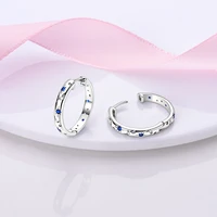 925 Silver Hoop Earrings  For Woman Pendientes Zircon Heart Shape Star Eardrop Original Earring Fashion Jewelry - Image 6