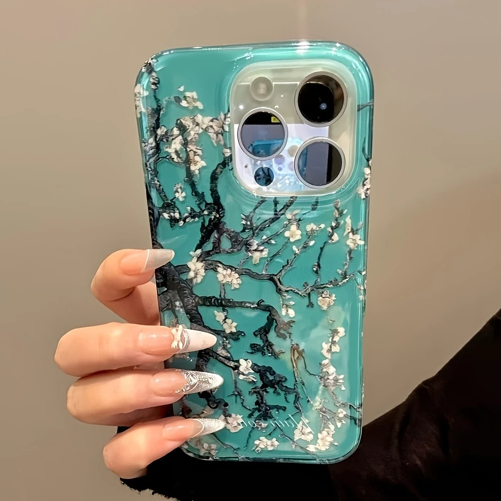 Exquisite White Peach Blossom Tree Shockproof Phone Case