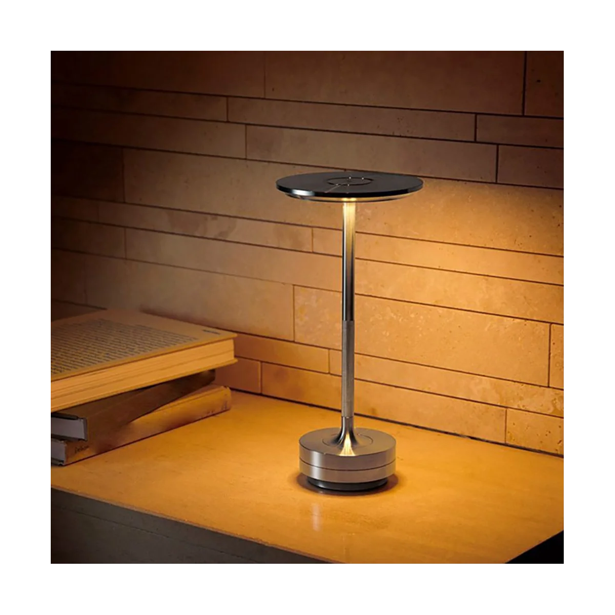 

Simple Charging Desk Lamp Restaurant Bar Desk Lamp Dimming Atmosphere Retro Portable Charging Touch USB Desk Lamp Silver