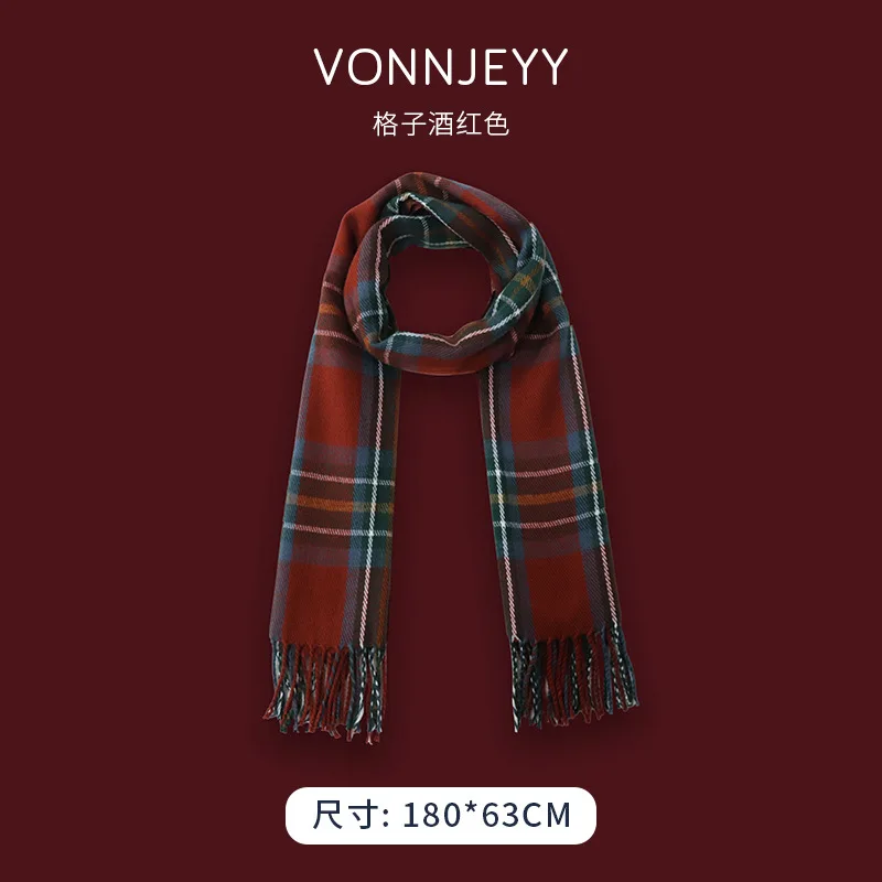 Écharpe De Femme Écharpe Grand Étole Châle Rouge Blanc Hivernal SC003