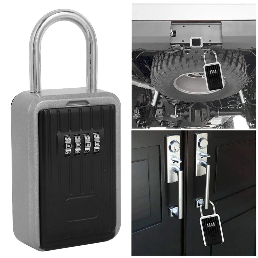 Key Box Key Lock Case Portable Outdoor Waterproof Wall Mounted 4‑Digit Combination Anti‑Theft Lock Storage Security Box