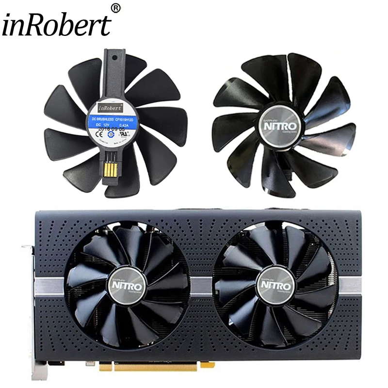 dc 12v Cooler Cpu Ventilador Substituir para Safira Radeon Nitro Rx470 Rx480 Rx570 4g rx 580 8gb Placa de Vídeo Gráfica Novo 95 mm Cf1015h12d