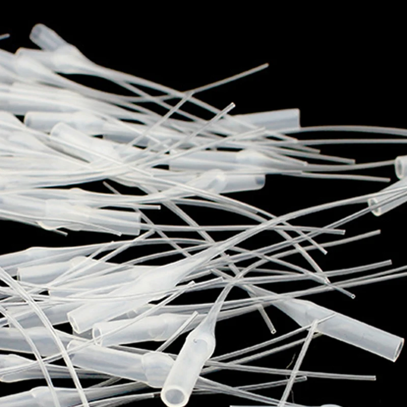 Plastic Glue Tips Glue Micro-Tips Plastic Glue Bottle Tips Extender Precision Applicator Dropping Tube Nozzle For Crafting Lab 100Pcs