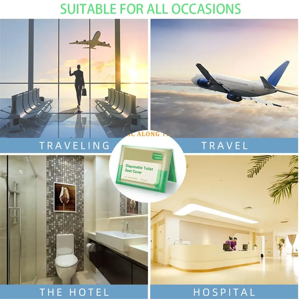 Toilet Seat Cover Disposable Travel Flushable Paper For Adults Kids Potty Training Potty Biodegradable Public Airplane Camping 5