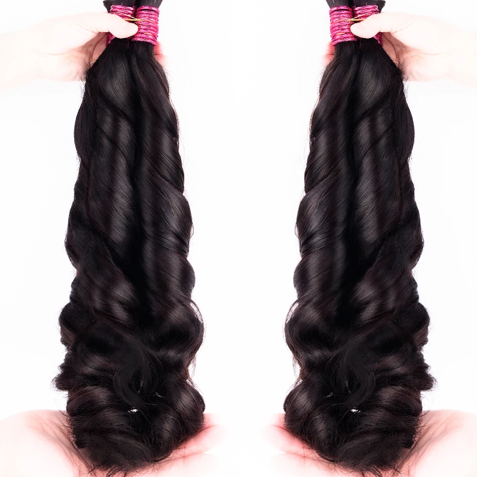 Human Hair Bulk For Braiding Loose Wave Curly No Weft 12A Fuller Tail Burmese Boho Braids Remy Human Hair Extensions