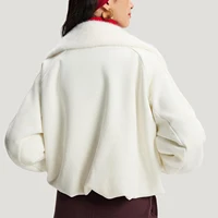 Veste en peluche à col haut pour femme, coupe ample et décontractée, authentique Adidas, hiver, KH2662 2