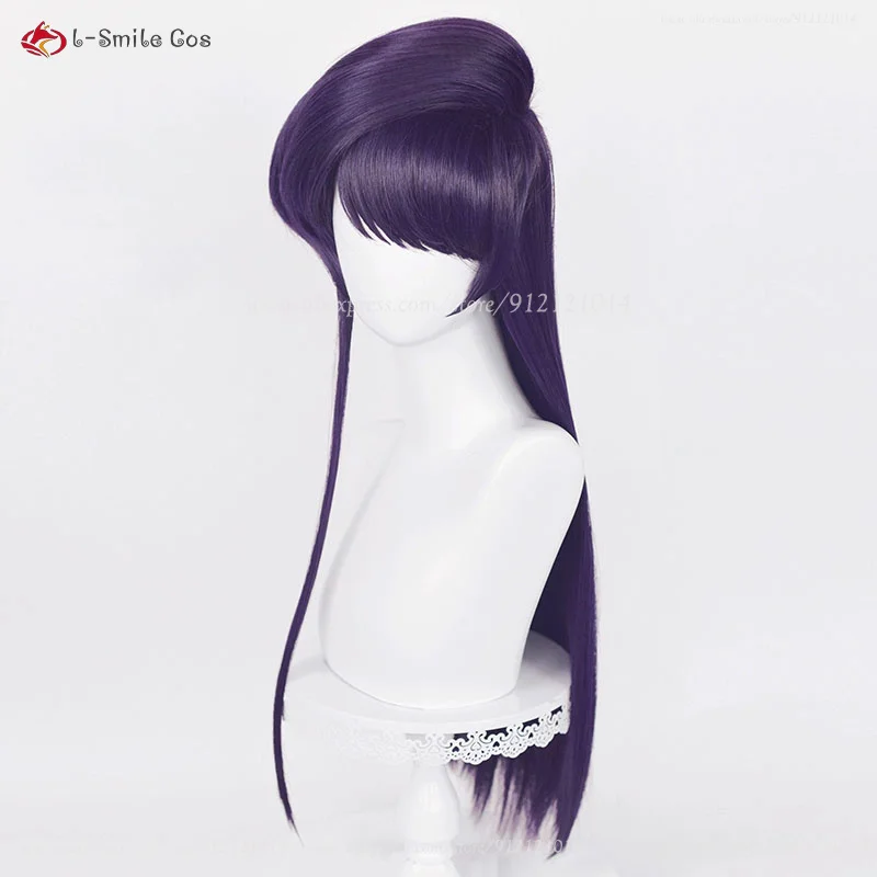 Komi Shouko Cosplay Perücke 80cm Lila Schwarz Hitzebeständig Synthetik 6