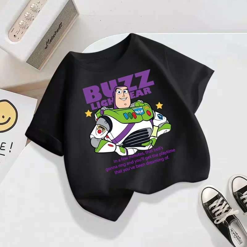 Girls' Toy Story Summer Sports T-Shirts Kids' Short Sleeved Clothing 3-14 Years Old Baby Boys' Casual Sportswear Outdoor 4