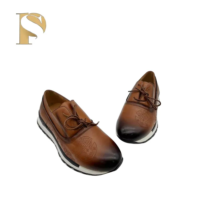 New men's PU dress shoes pattern brand design senior place dress comfortable men's shoes 6