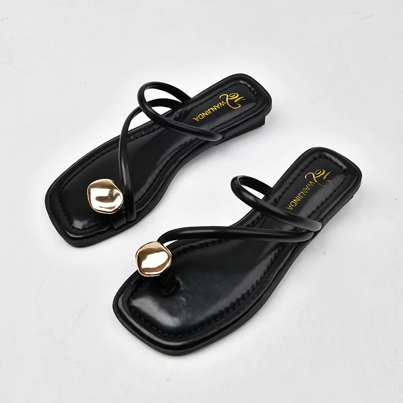2025 Summer Beach Flip Flop Clip Toe Women Flats Slippers Shoes Outdoor Casual Ladies Low Heel Slides 2