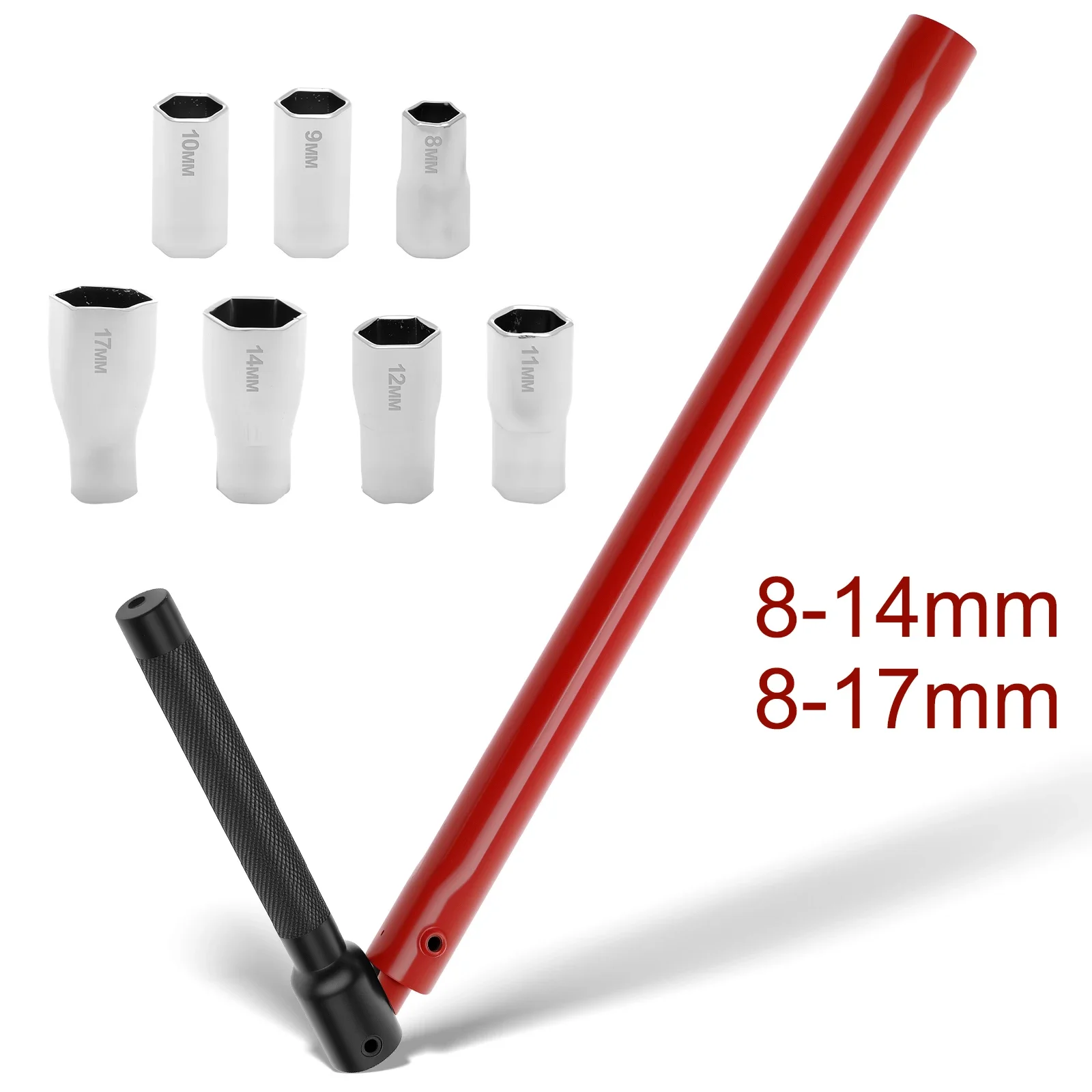 Kohlenstoffstahl-Wasserhahnschlüssel-Adapter-Set für Küche, Badezimmer, Waschbecken, Wasserhahn, Ventile, Installation und Demontage, Schraubenschlüssel-Werkzeug, 8–14/8–17 mm