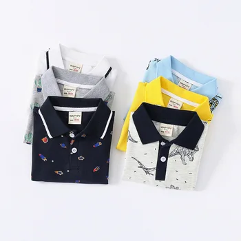 100% cotone ragazzo Polo estate Polo coreana per bambini camicie simpatico cartone animato leone dinosauro stampa abbigliamento per bambini vestiti per ragazzi 1