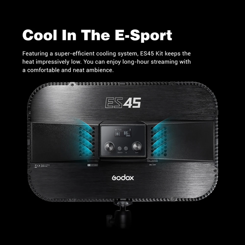Godox E-Sports LED Light ES45 Kit 2800K-6500K Mounting Rod with APP & Remote Controller for Youtube Game Live Photography Studio 2
