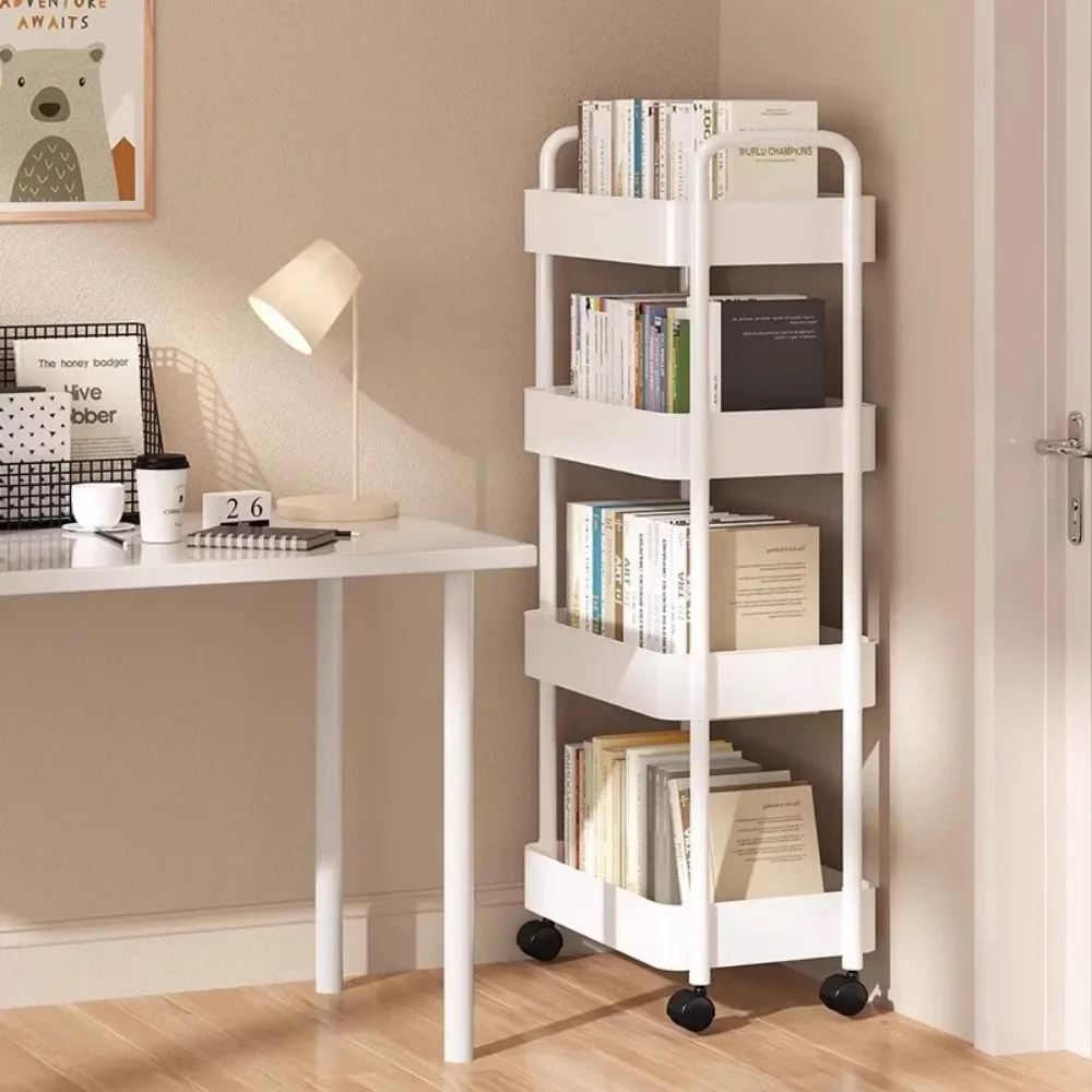 Mobile Storage Rack Kitchen Organizers Trolley Gap Rolling Toys Cart Living Room Snacks Shelf With Wheels Muti-Tier Bookshelf 2