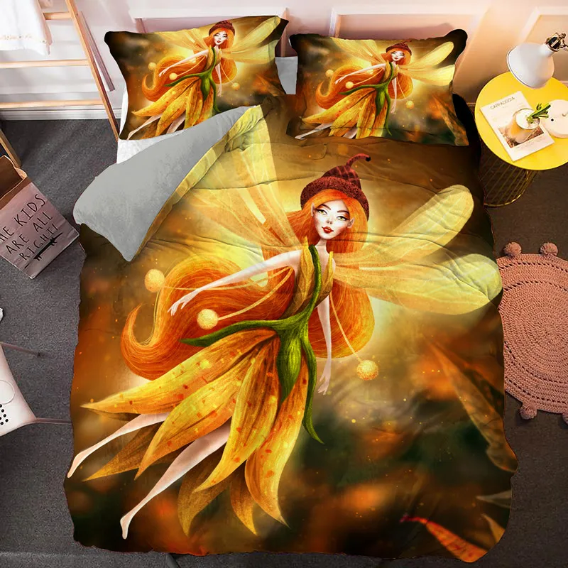 

Girls Cartoon Bedding Set Duvet Cover Set 2/3pcs Bedclothes Kids Adult Bedding Single Twin Full Queen King Size Dropshipping