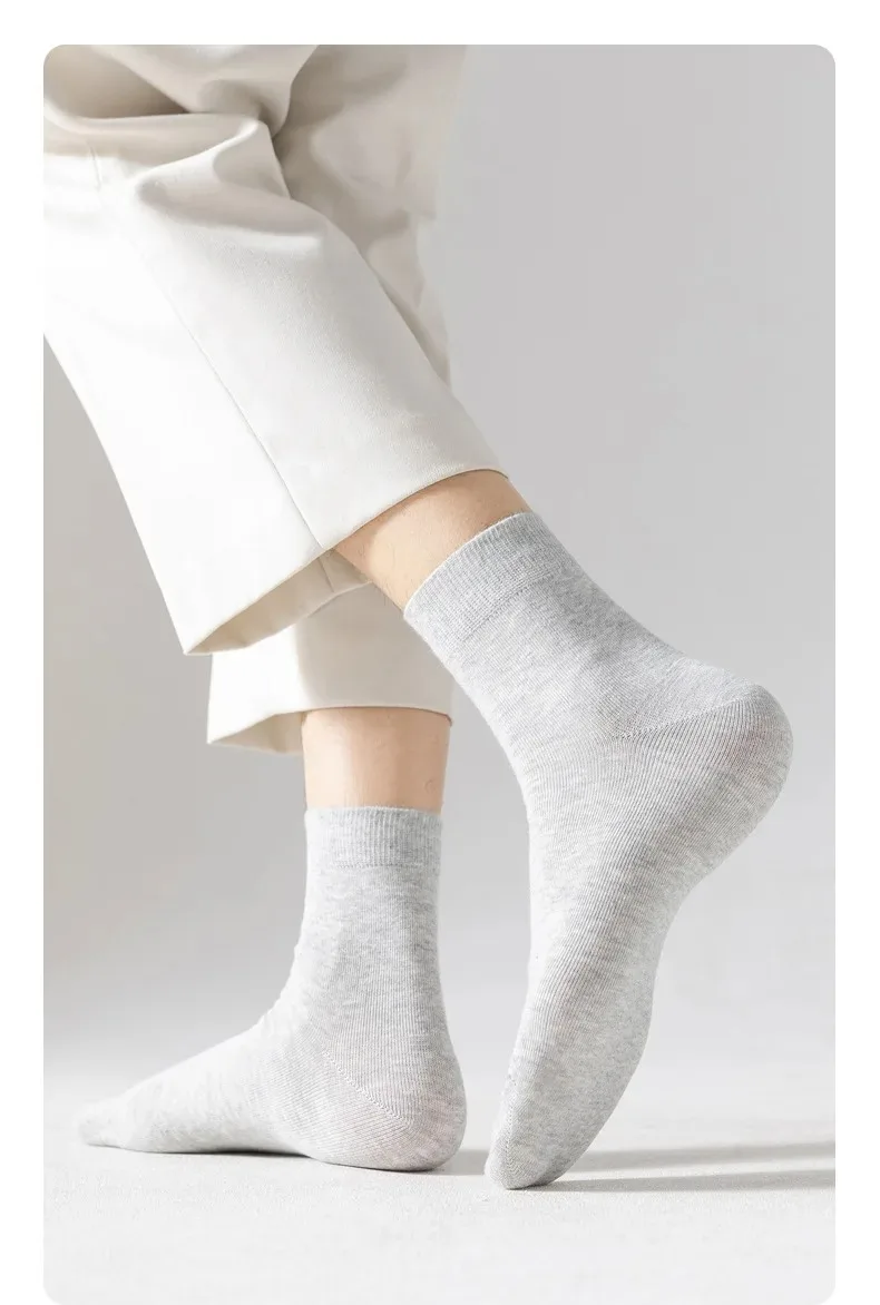 Mens Cotton Crew Socks - 10 Pairs Casual Business Breathable Size 38-45