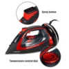 2400W Electric Steam Iron 220V Cordless Charging Steam Iron 5 Speed Adjustable Clothes Ironing Steamer ABS+Ceramic Soleplate 3