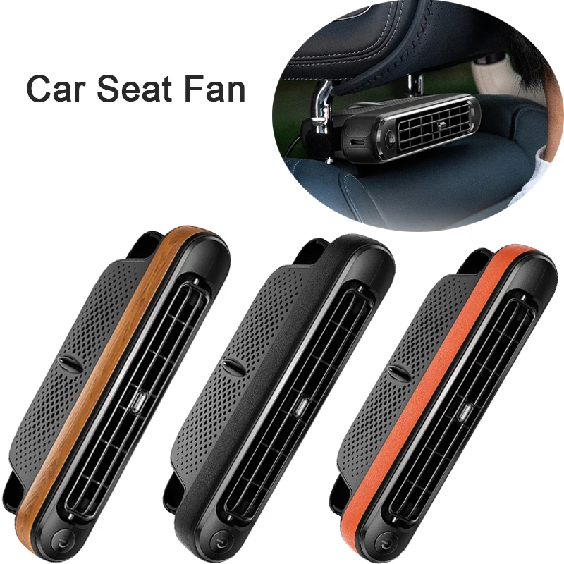 Car Seat Fan Front Rear Seat Headrest Cooling Air Fan Refrigeration 3 Speed With independent switch Car Interior decor Fan