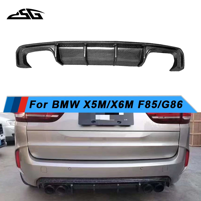 

Разветвитель для автомобильного спойлера на задний бампер для BMW серии X5M F85 2014-2019, Модернизированный сплиттер для заднего бампера из углеродного волокна, диффузор для губ, разветвитель спойлера