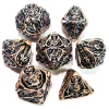 DnD Metal Dice Set - Hollow Skull Design Zinc Alloy Dice, Copper Red 7pc Polyhedral RPG Dice Set for D&D 1