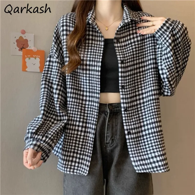 

Клетчатые куртки, Женская Повседневная Осенняя верхняя одежда, винтажная Французская Классическая универсальная прочная Женская одежда в стиле Харадзюку, уютная популярная