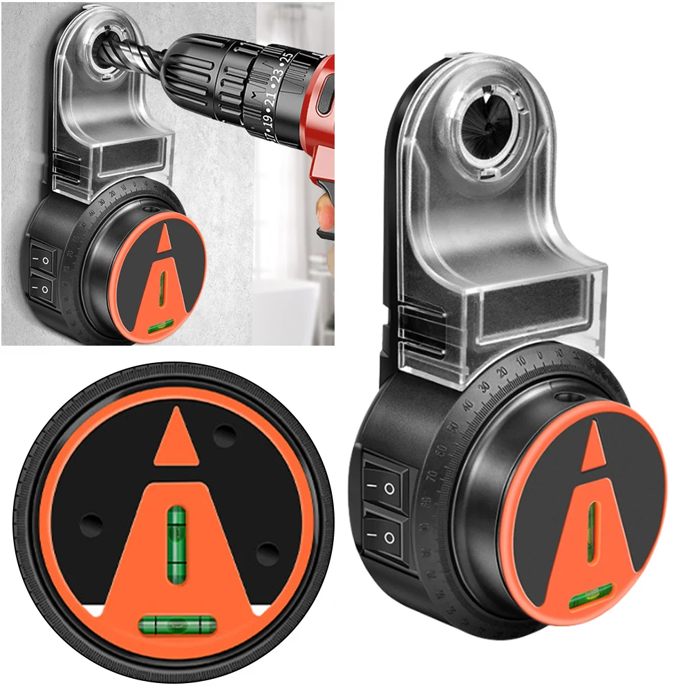 

Электрический сверлильный пылесборник 2 в 1 с лазерным уровнем на 360 °, съемное настенное всасывание, инструменты для вакуумной чистки