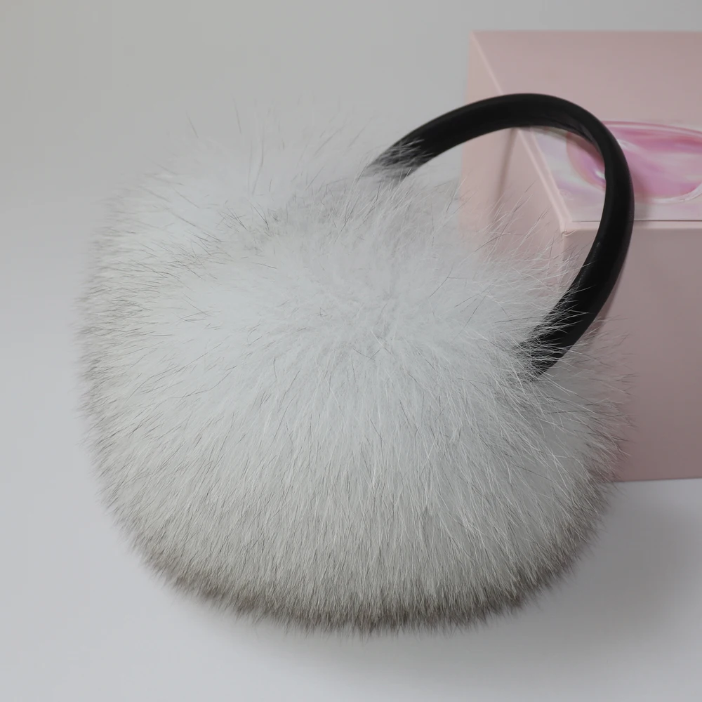 Warm Earmuffs Fur Earmuffs New Winter Women Luxury Real Fox Fur Earmuffs Natural Warm Fox Fur Earmuff Cute Oversized Fluffy Genuine Earmuffs