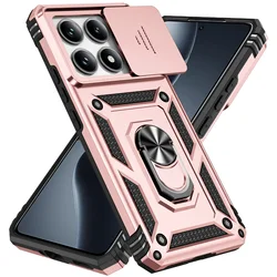 Custodia per Armatura Shockproof Potenziata con Anello Magnetico per Auto e Copertura della Camera Scorrevole Rotante - Protezione di Grado Militare
