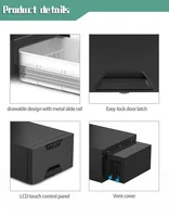 Stainless Steel Material Portable Drawer Fridge 12V 24V Car Freezer 220V Slide Out Drawer Refrigerator 2